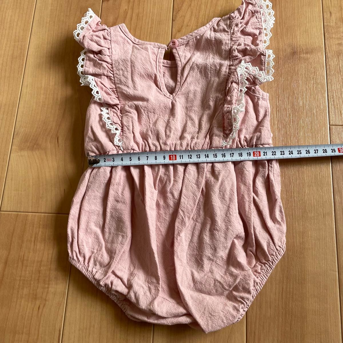 SHEIN  ピンクフリルロンパース　12-28M