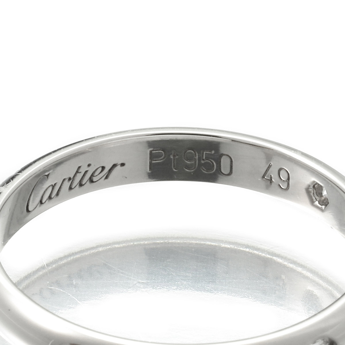 カルティエ 1895 ウェディング リング 指輪 ダイヤモンド Pt950 9号 Cartier 中古 プレラブド 返品OK『5％OFFクーポン対象』_画像3