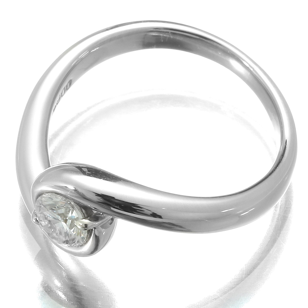 一粒デザインリング 指輪 ダイヤモンド 0.35ct Pt900 10号 中古 プレラブド 返品OK『5％OFFクーポン対象』_画像2