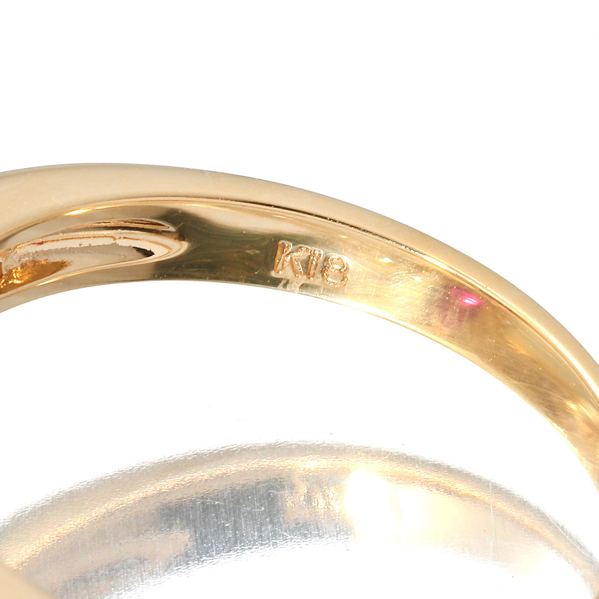 ヘイローデザインリング 指輪 ルビー 0.33ct ダイヤモンド 0.37ct K18 13号 中古 プレラブド 返品OK『5％OFFクーポン対象』_画像3