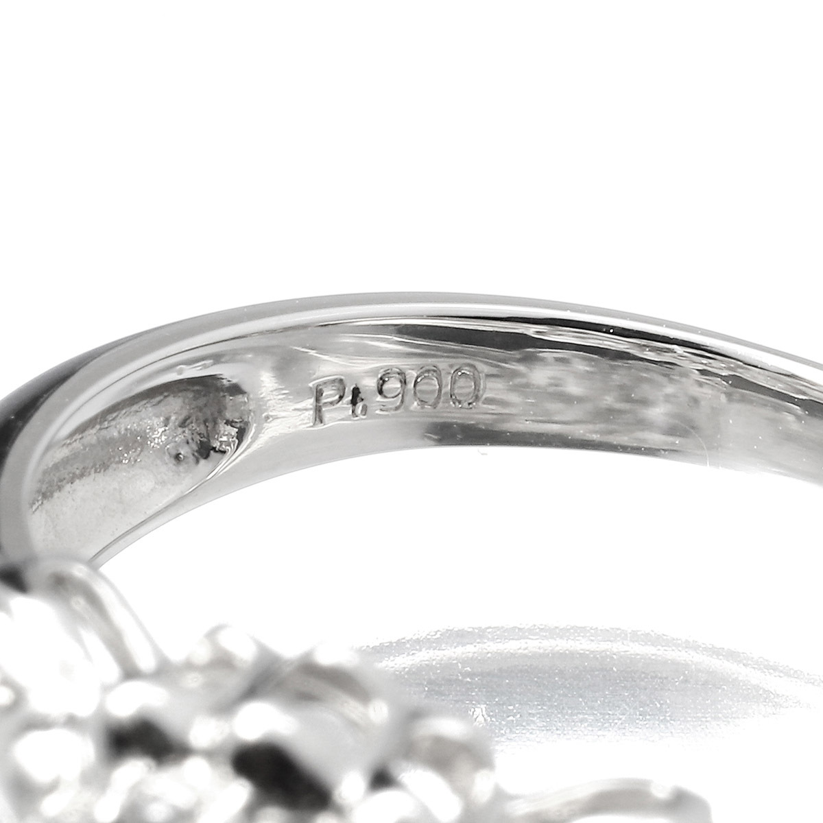 ヘイローデザインリング 指輪 タンザナイト ダイヤモンド Pt900 7号 中古 プレラブド 返品OK『5％OFFクーポン対象』_画像3