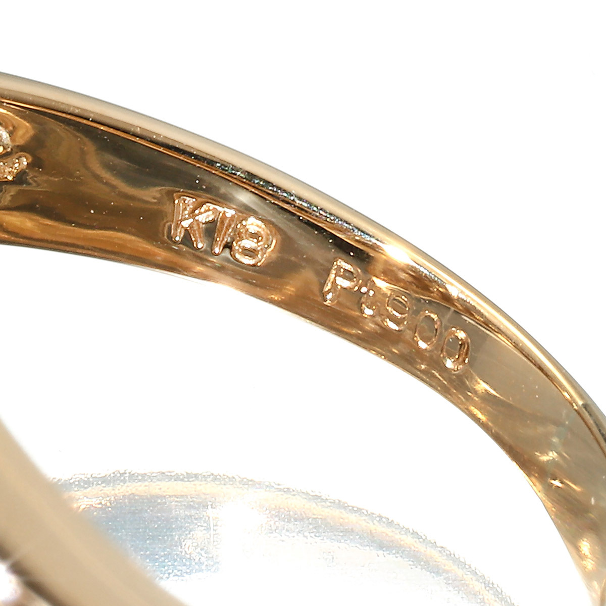 コンビカラー デザインリング 指輪 ダイヤモンド K18 9号 中古 プレラブド 返品OK『5％OFFクーポン対象』_画像3