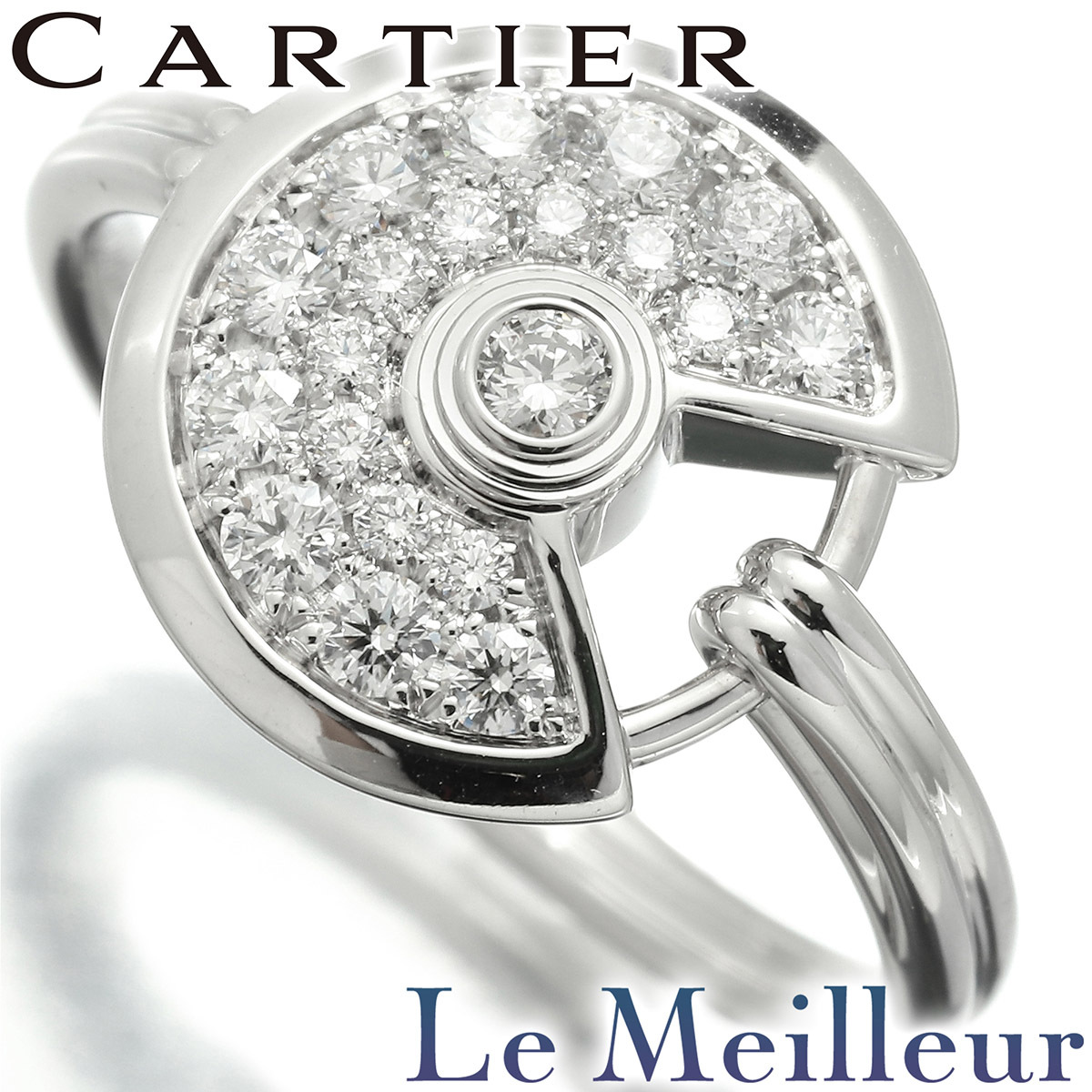 カルティエ アミュレット ドゥ カルティエ リング 指輪 ダイヤモンド 750 8号 Cartier 中古 プレラブド 返品OK『5％OFFクーポン対象』_画像1
