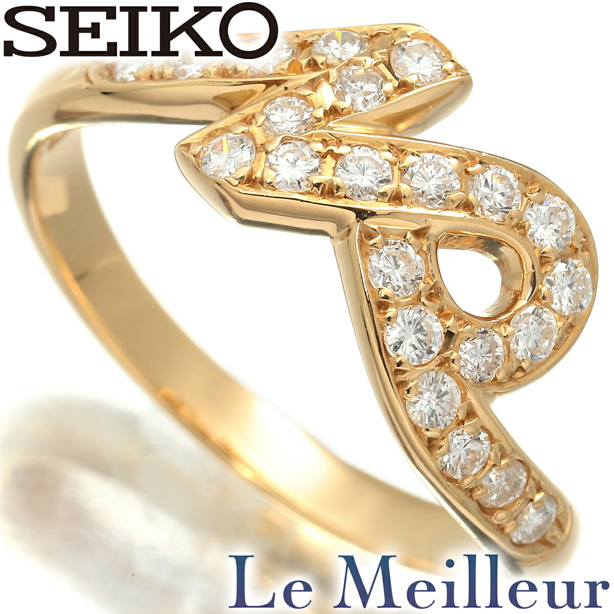 セイコー リング 指輪 ダイヤモンド 0.32ct K18 11号 SEIKO 中古 プレラブド 返品OK_画像1