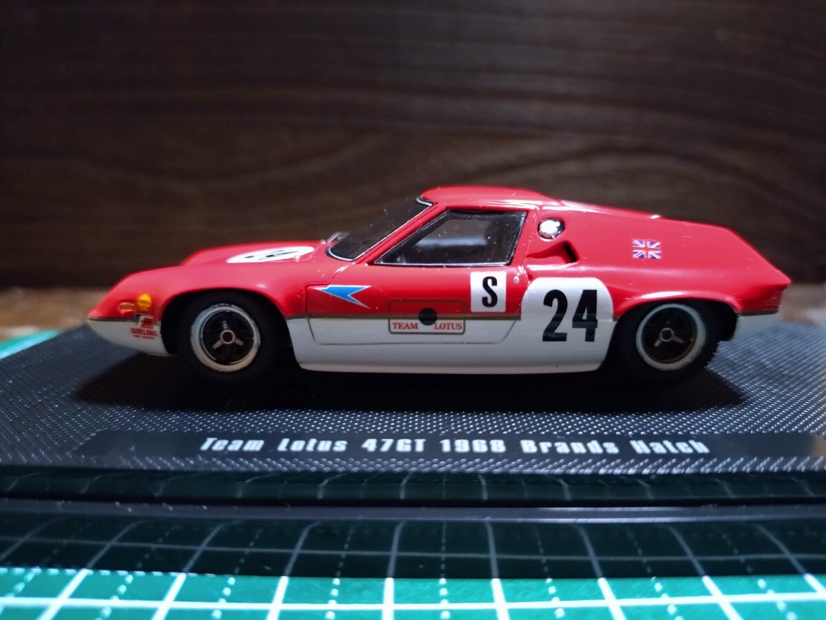 ロータス47GT　EBBRO　エブロ　LOTUS　1/43　チームロータス47GT 1968 Brands Hatch　中古品　ロータスヨーロッパ_画像10