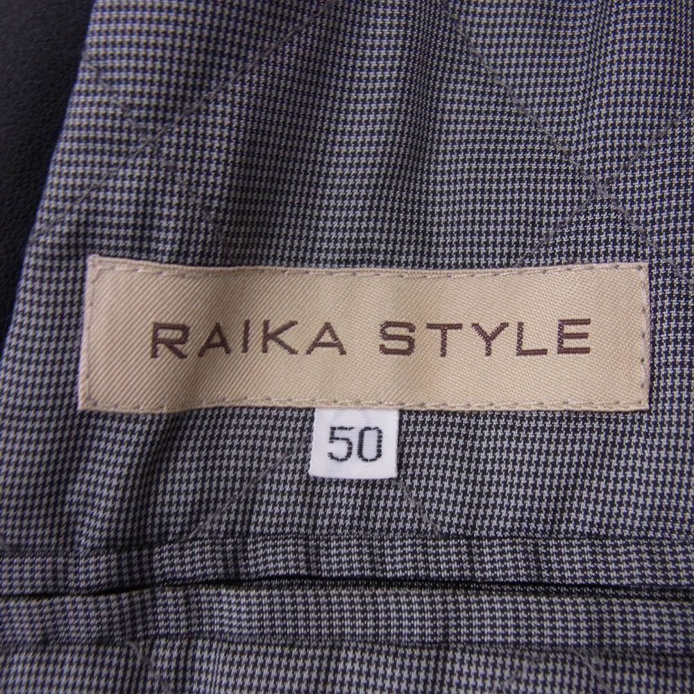 定価8万円以上●RAIKA STYLE ライカ ラムレザー ジャケット テーラード ブレザー メンズ Lサイズ 大きめ ブラック 羊革 ミリタリー_画像9