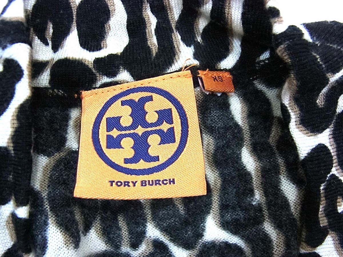 *TORYBURCH Tory Burch knitted cardigan Leopard pattern thin lady's 1 jpy start 