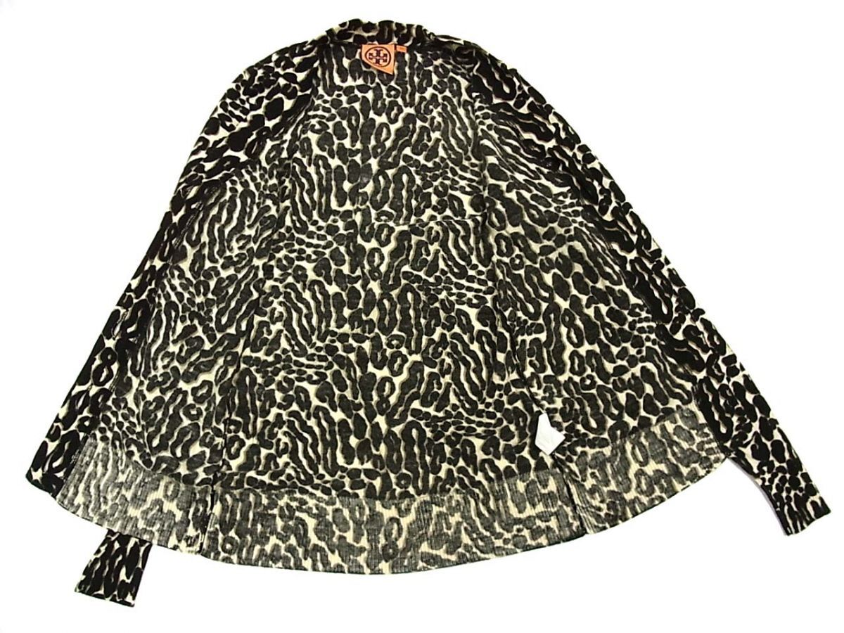 *TORYBURCH Tory Burch knitted cardigan Leopard pattern thin lady's 1 jpy start 