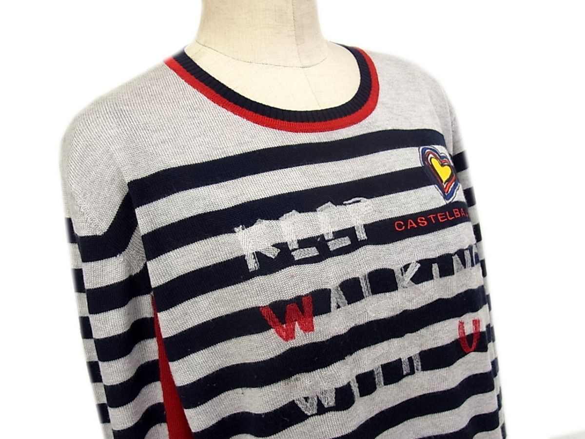  regular price 36,000 jpy *CASTELBAJACi regular Layered knitted sweater Heart embroidery Castelbajac lady's Golf wear 1 jpy start 
