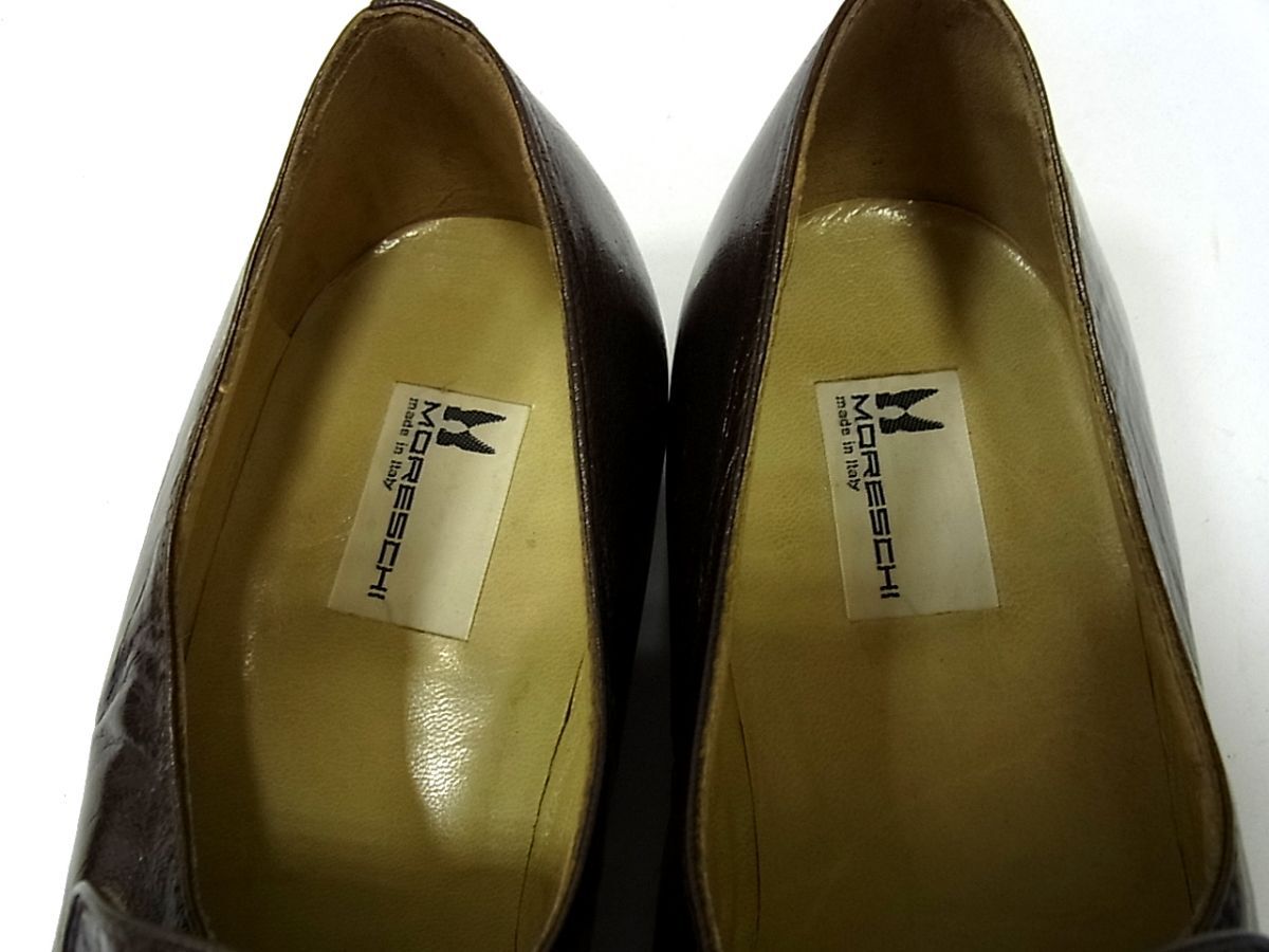 #MORESCHI утечка лыжи кожа Loafer кожа обувь Италия производства мужской 1 иен старт 