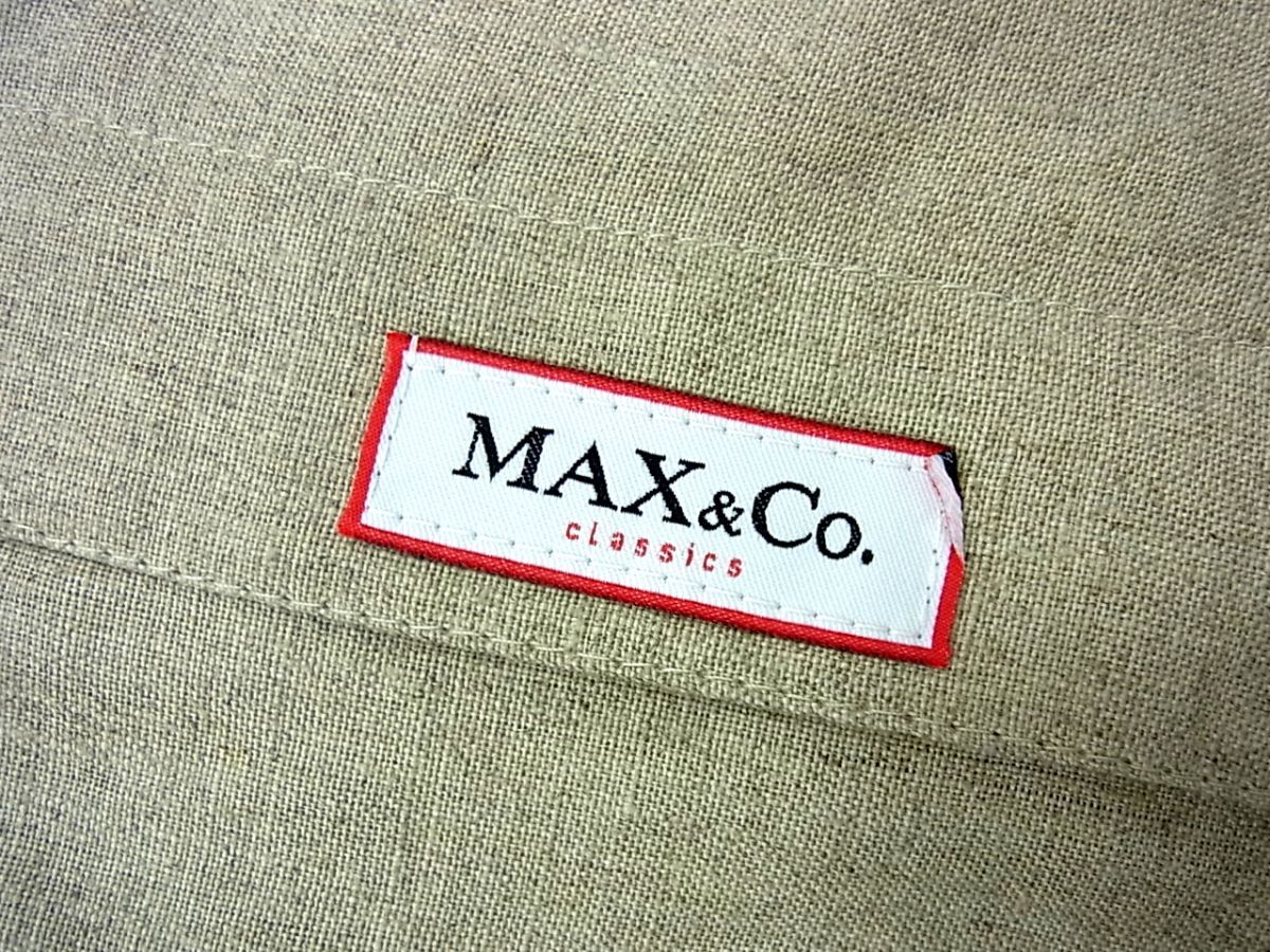 ■MAX＆Co リネン セットアップ 六分袖 ノーカラージャケット スカート 麻100％ イタリア製 夏物 レディース マックス アンド コー_画像6