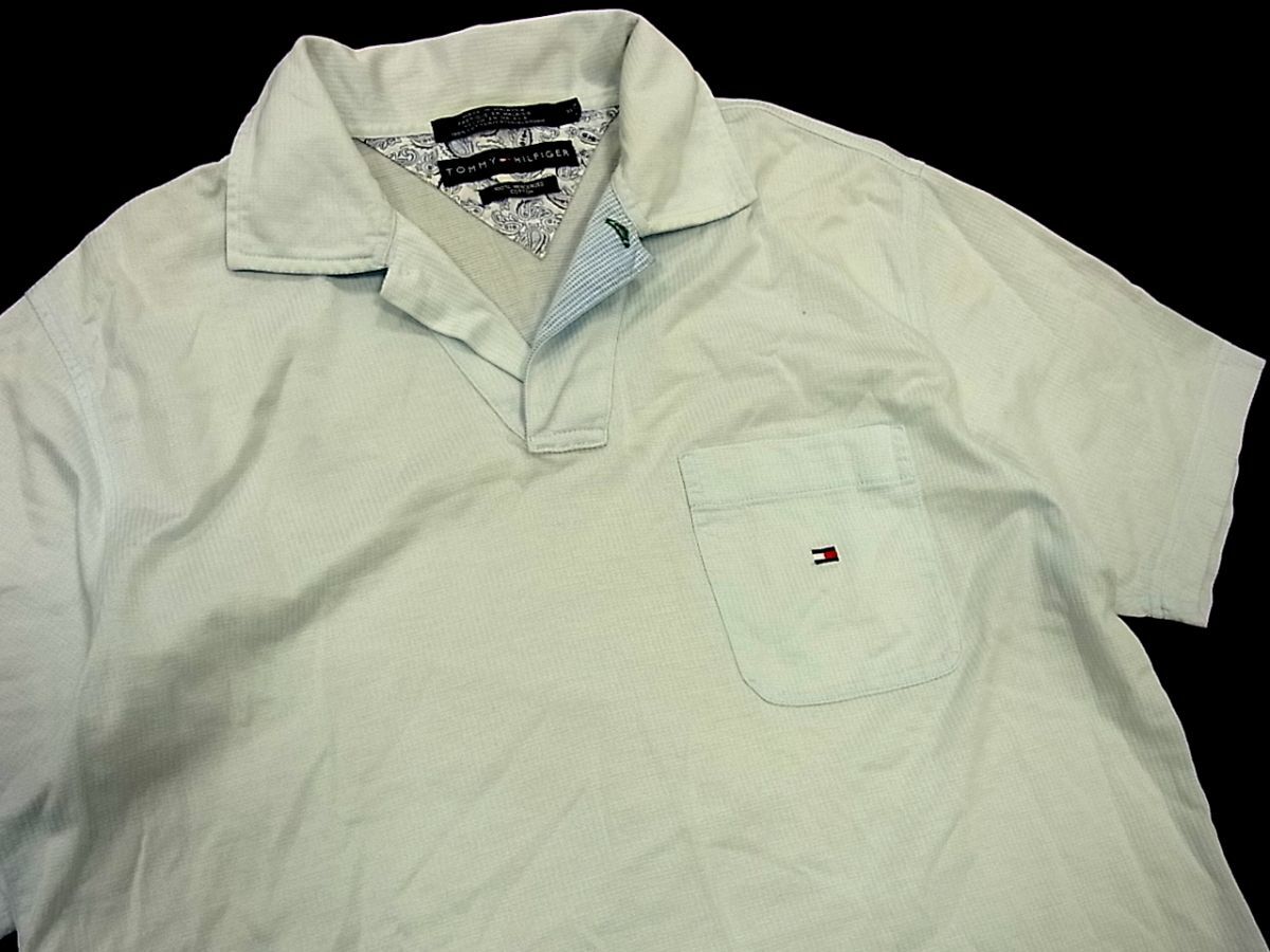 ■TOMMY HILFIGER 半袖 スキッパーポロシャツ Mercerised Cotton トミーヒルフィガー 夏物 メンズ 1円スタート_画像2