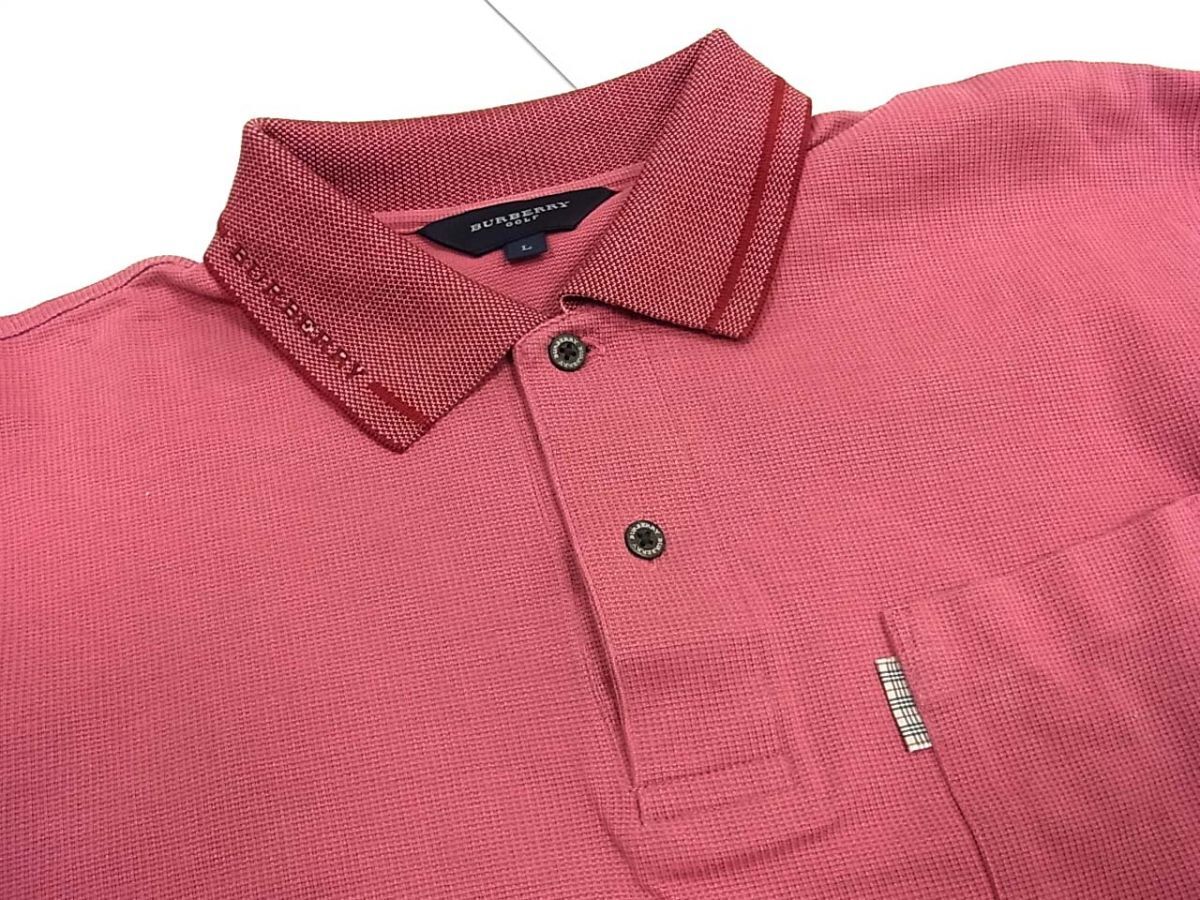 *BURBERRY GOLF Burberry Golf рубашка-поло с длинным рукавом сделано в Японии три . association мужской 1 иен старт 