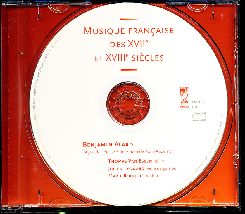 HORTUS アラール/Benjamin Alard - 17世紀～18世紀のフランス音楽　4枚同梱可能　5CB00383YBZQ_画像3