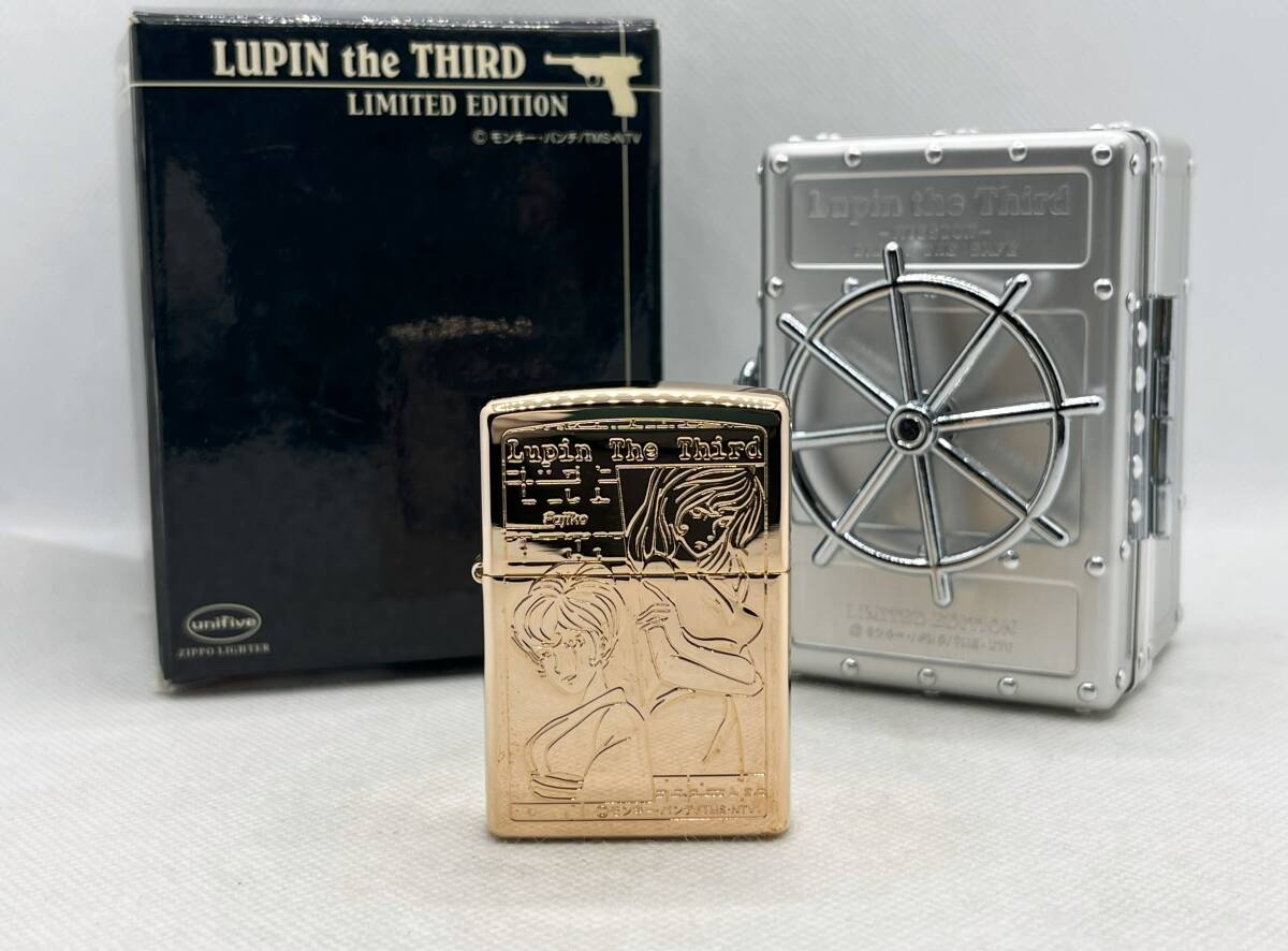 未使用 ZIPPO ジッポー 2001年 限定品 Lupin the Third ルパン三世 NO.3 不二子＆不二子 ライター ピンクゴールド_画像1
