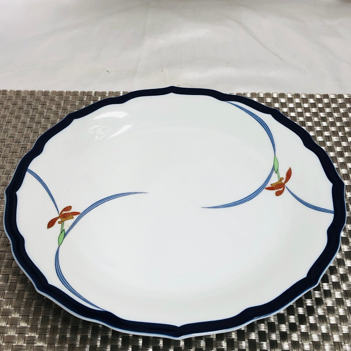 【中古/現状品/KU】KORANSHA 香蘭社 オーキッドレース 中皿 盛皿 平皿 約25.5cm 陶器 和食器　MZ0516_画像2