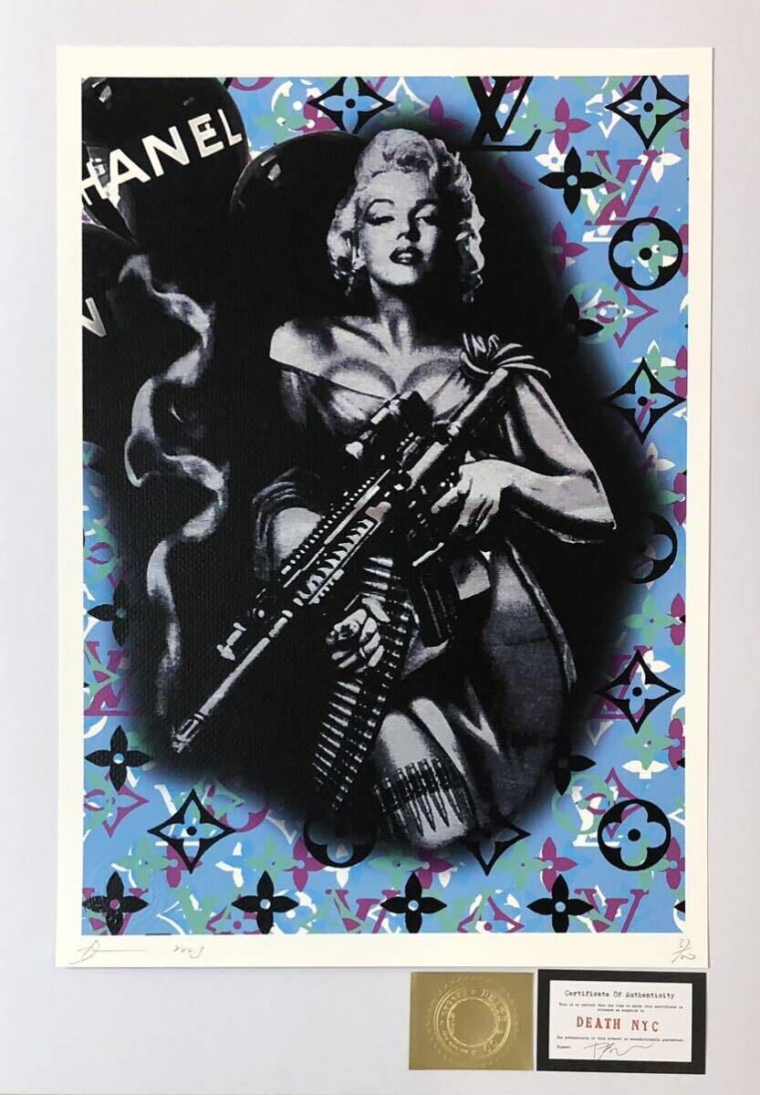 DEATH NYC アートポスター 世界限定100枚 ポップアート マリリンモンロー Marilyn Monroe バンクシー ヴィトン スナイパー 現代アート _画像1