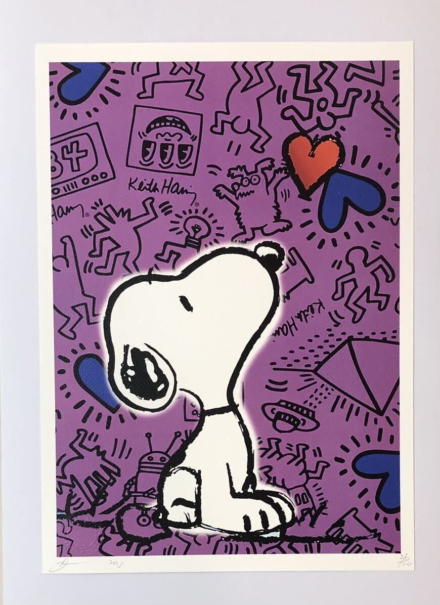 DEATH NYC art poster worldwide limitation 100 sheets Snoopy SNOOPY pop art PEANUTS Keith he ring Keith Hering present-day art limitation poster 