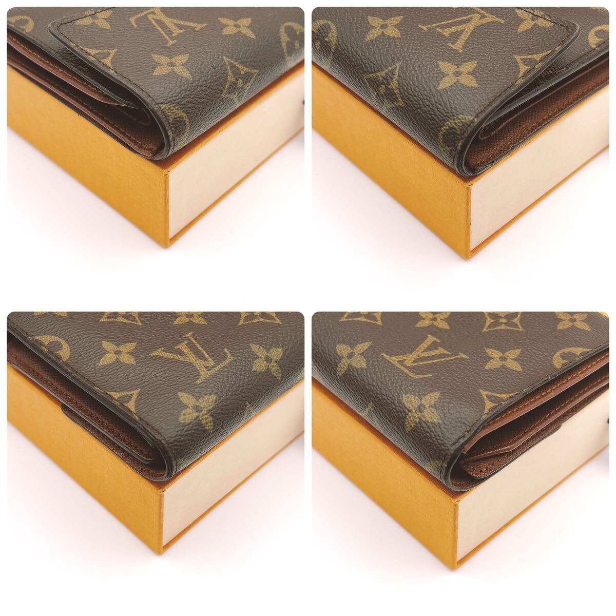 ★上美品★【A455】ルイヴィトン LOUIS VUITTON モノグラム ポルトトレゾール エテュイ パピエ 財布 三つ折り財布 M61202/SP0095