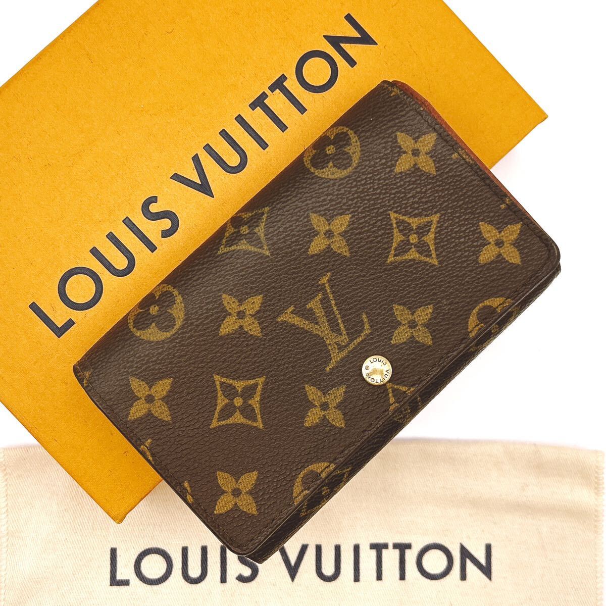 ★中美品★【A439】LOUIS VUITTON ルイヴィトン 二つ折り財布モノグラム ポルトモネビエ トレゾール L字ファスナー M61730/RA0991の画像1