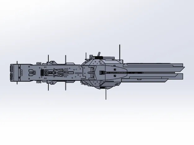 1/5000 ヒューベリオン 3Dプリント 未組立 同盟軍 ハイペリオン HYPERION 宇宙船 宇宙戦艦 旗艦 Spacecraft Space Ship Battleship SFの画像1