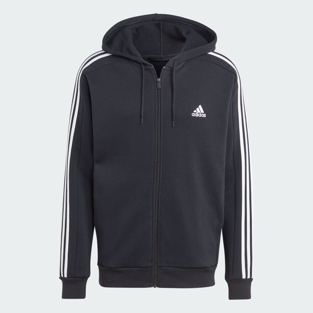 ★アディダス ADIDAS 新品 エッセンシャルズ スリーストライプス フルジップ パーカー ジャケット 黒 [IB4029-4XLT] 二 零★QWER_画像1