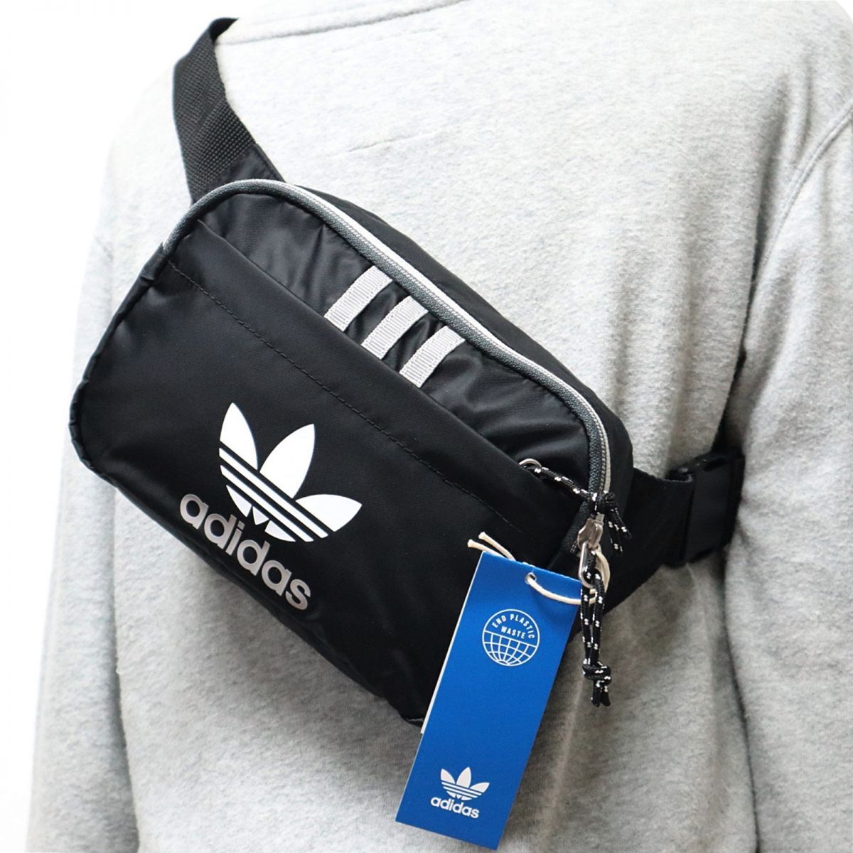 * Adidas adidas originals new goods Adi color shoulder body bag waist bag pouch BAG black [IJ0768] six *QWER*