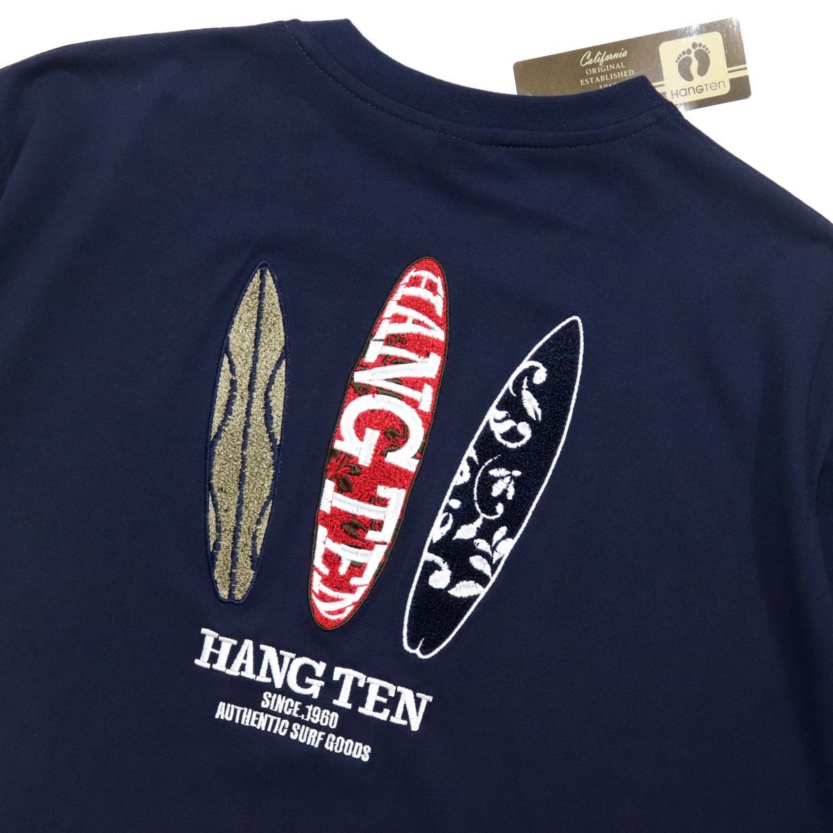 ●送料390円可能商品 ハンテン HANGTEN 新品 メンズ カジュアル バックロゴ 半袖 Tシャツ 紺 4Lサイズ [SM467K-BL5-4L] 一 三 零★QWER★_画像1