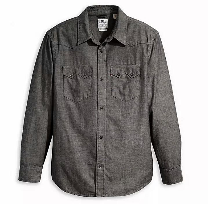 * Levi's Levis new goods men's relax Fit long sleeve Denim western shirt XL size [A5751-0004-JXL] one two three *QWER*
