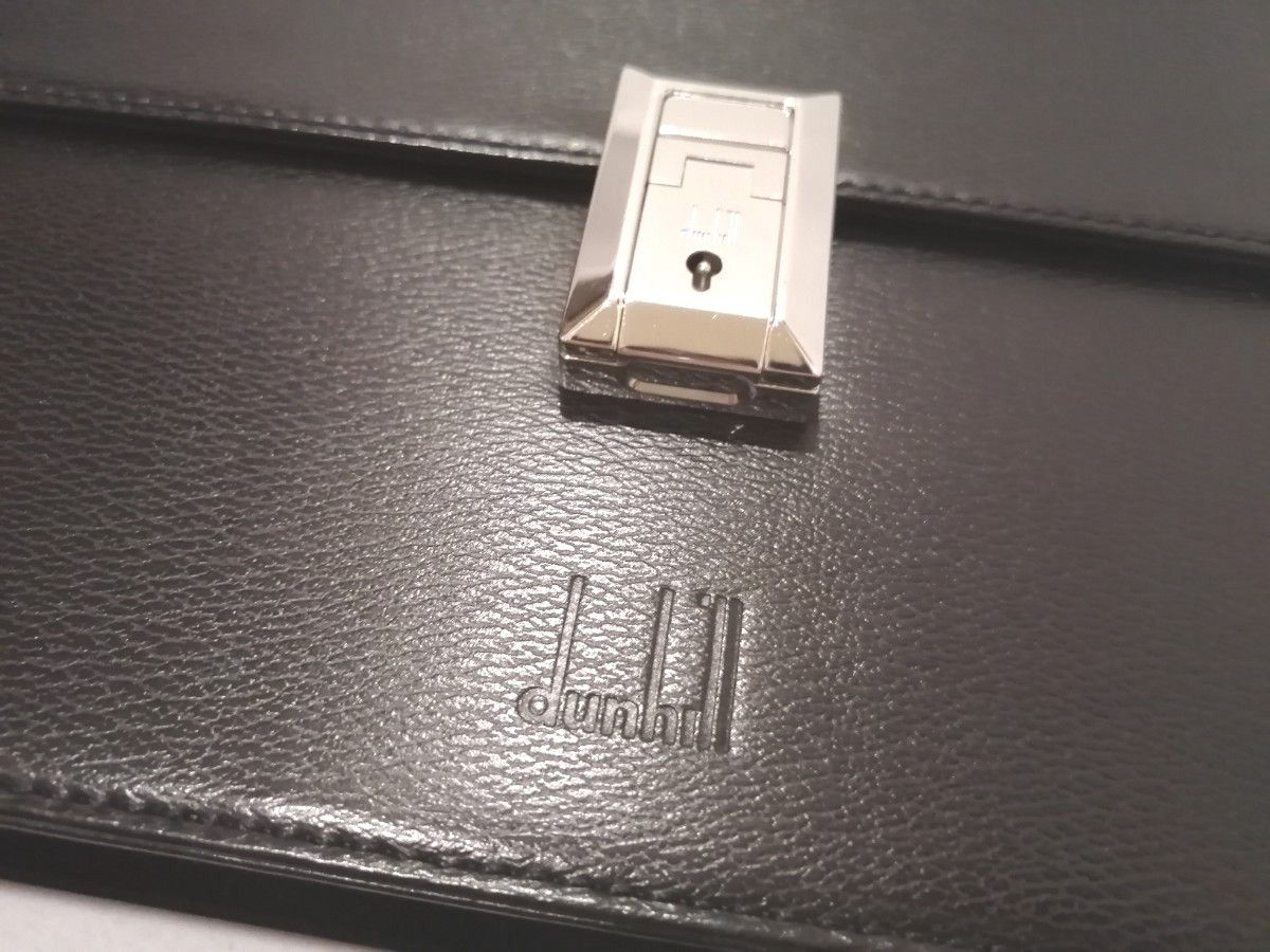 dunhill ダンヒル セカンドバッグ クラッチバッグ レザー ブラック 収納袋付  美品 難あり