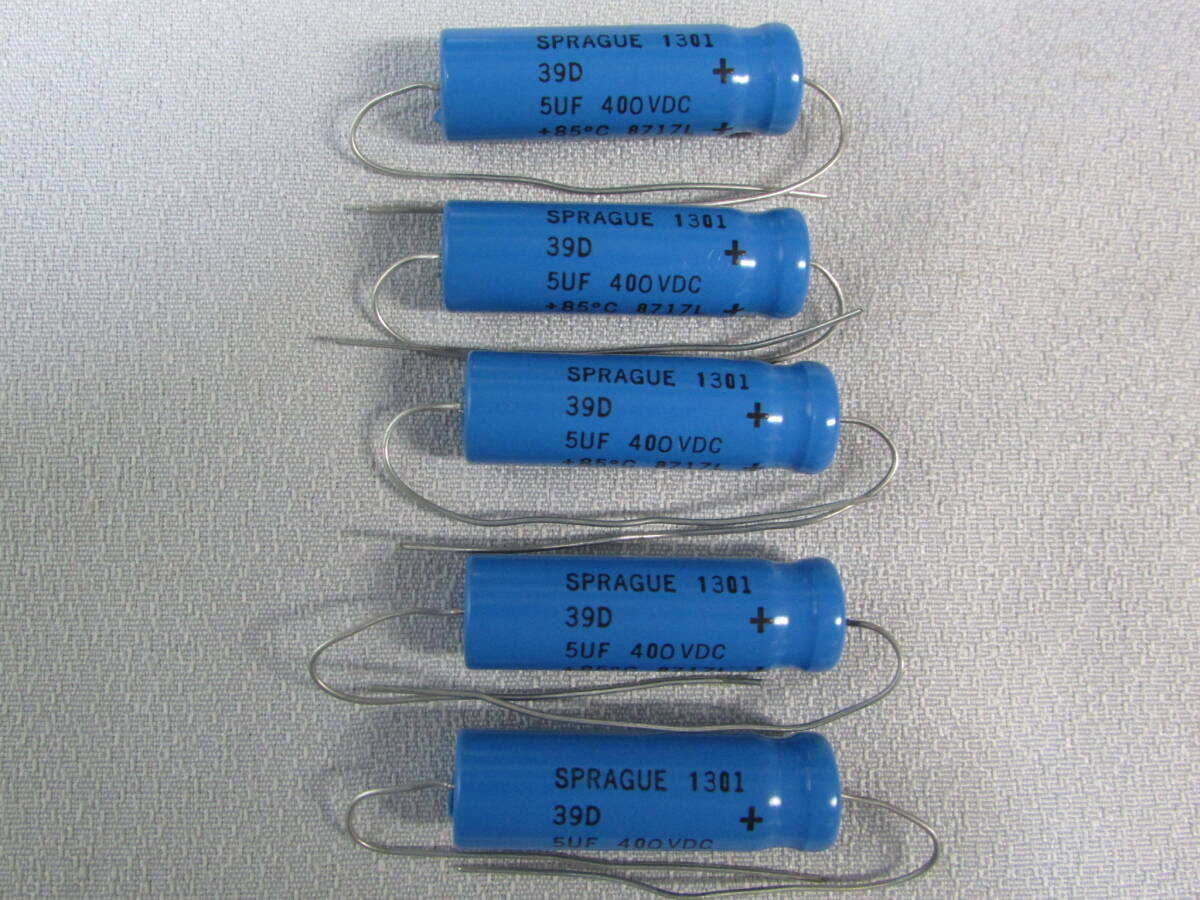 SPRAGUEs plug electrolytic capacitor 5μF 400VDC ×5 unused long-term keeping goods 