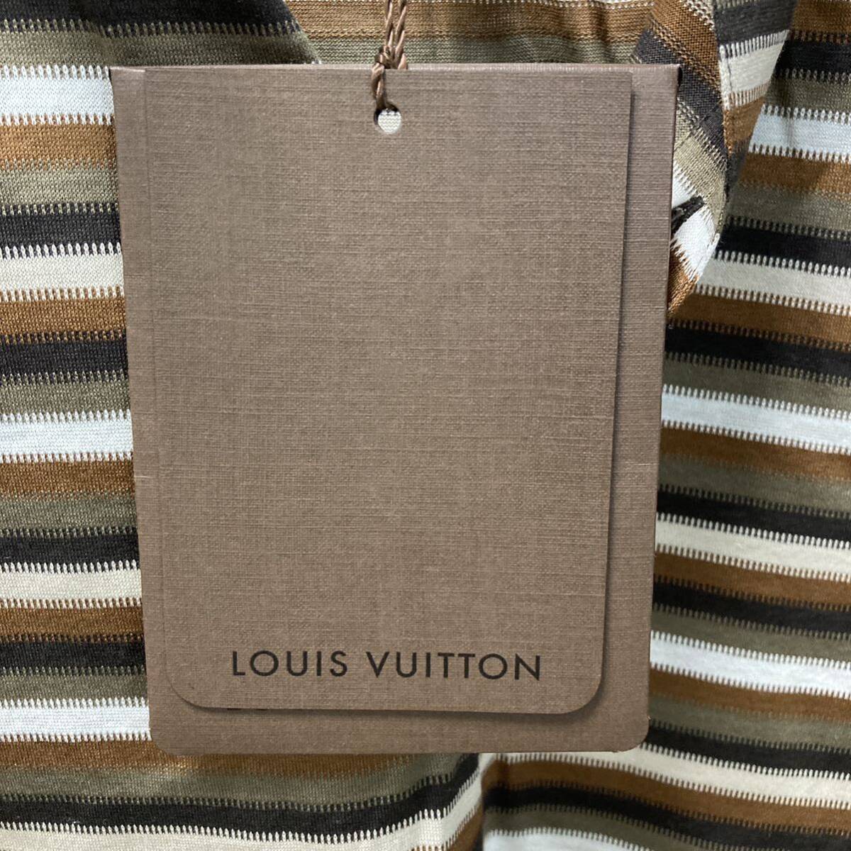 LOUIS VUITTON ポロシャツ　ブラウンボーダー_画像9