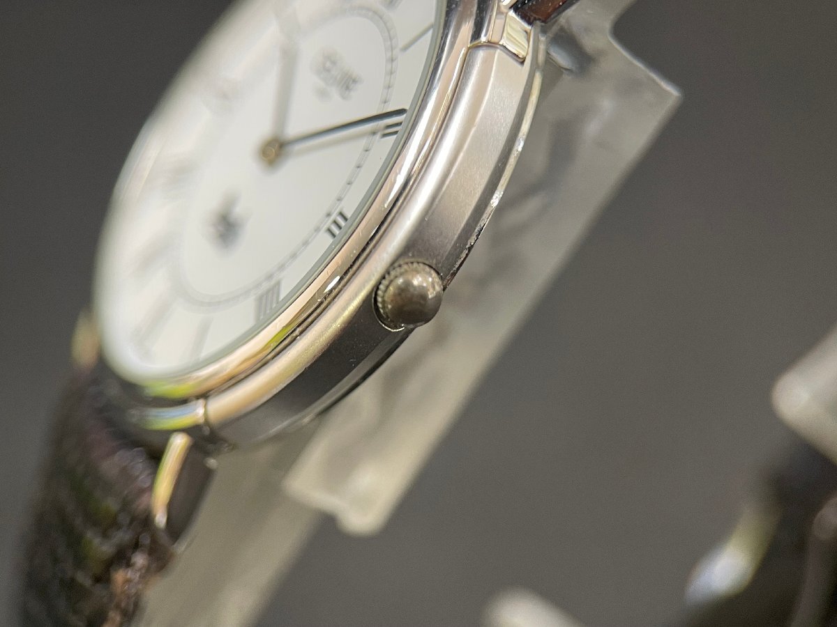 KY0605-9I　CELINE　H2901-3 WGP　腕時計　セリーヌ　クォーツ　白文字盤　メンズ腕時計　男性向け_画像3