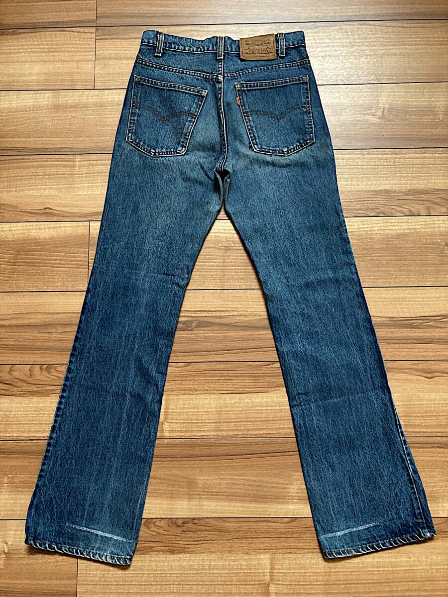 80's USA製 Levi's リーバイス 517 ブーツカットデニム ジーンズ W30 74cm アメリカ製古着 アメカジ レギュラーヴィンテージ ヒゲ ダメージ_画像5