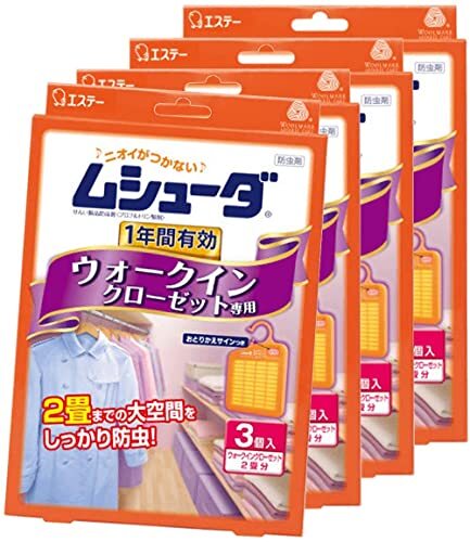 【まとめ買い】ムシューダ 有効 防虫剤 ウォークインクローゼット専用 3個入×4個_画像1