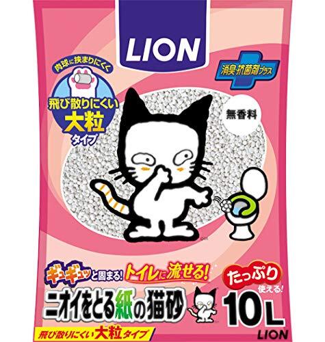 ライオン (LION) ニオイをとる砂 ニオイをとる紙の猫砂 10L×3袋 (ケース販売)_画像2