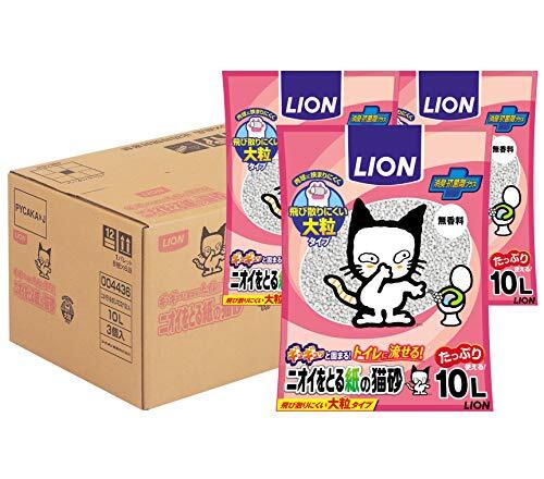 ライオン (LION) ニオイをとる砂 ニオイをとる紙の猫砂 10L×3袋 (ケース販売)_画像1