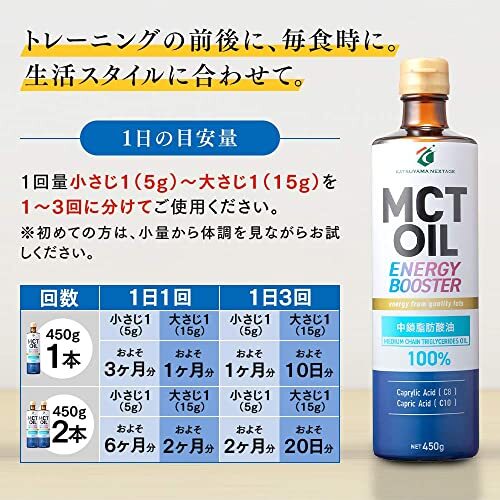 (大容量450g) 勝山ネクステージ MCTオイル （中鎖脂肪酸100％）2本セット…_画像3