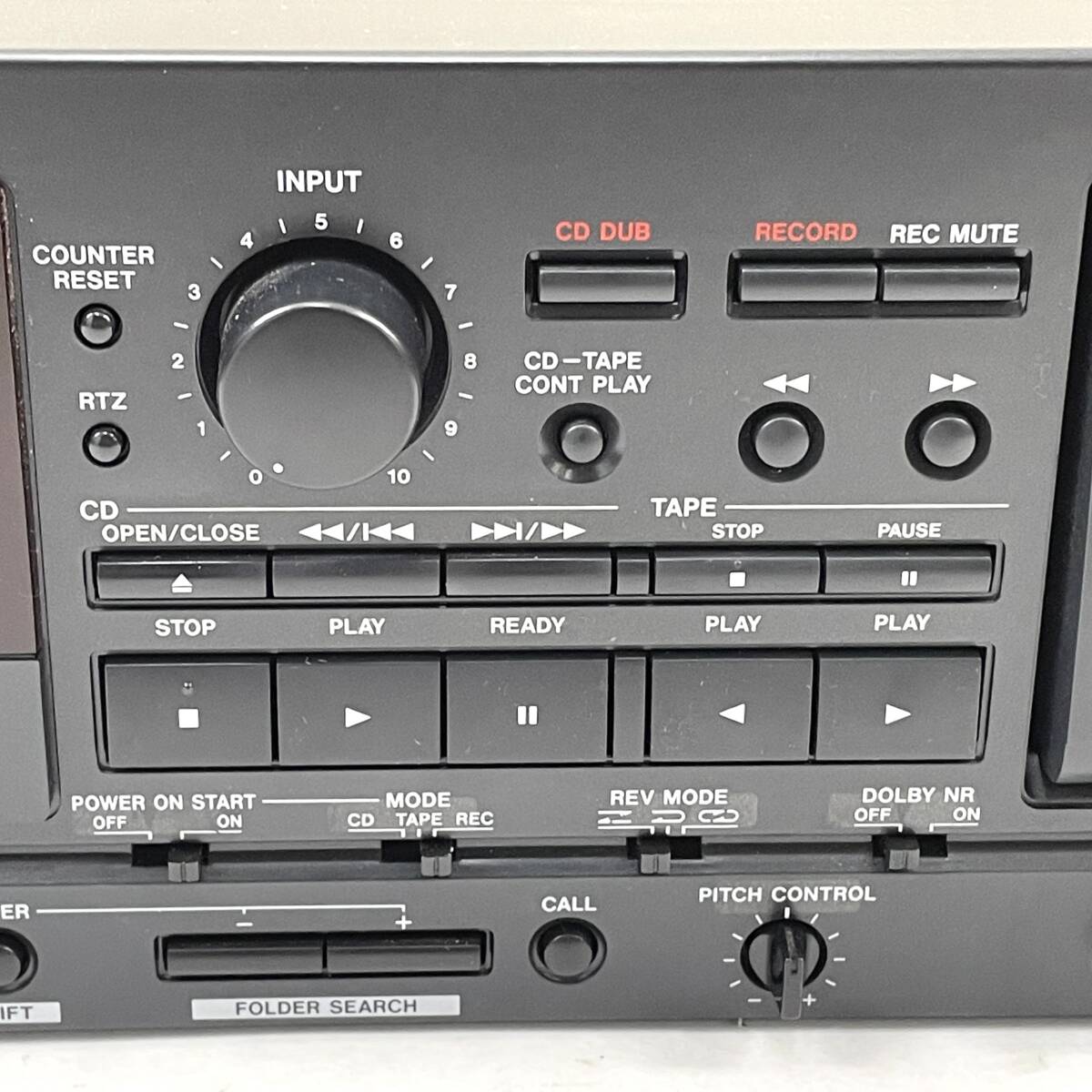 TASCAM CDプレーヤー/カセットデッキ CD-A550 タスカム リモコン欠品 24E 北2_画像4