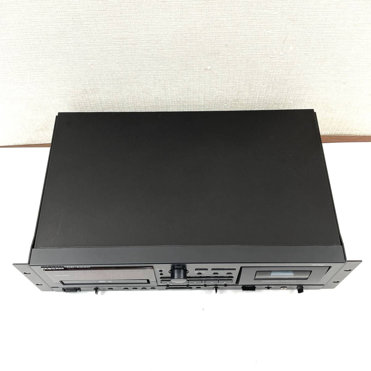 TASCAM CDプレーヤー/カセットデッキ CD-A550 タスカム リモコン欠品 24E 北2_画像6