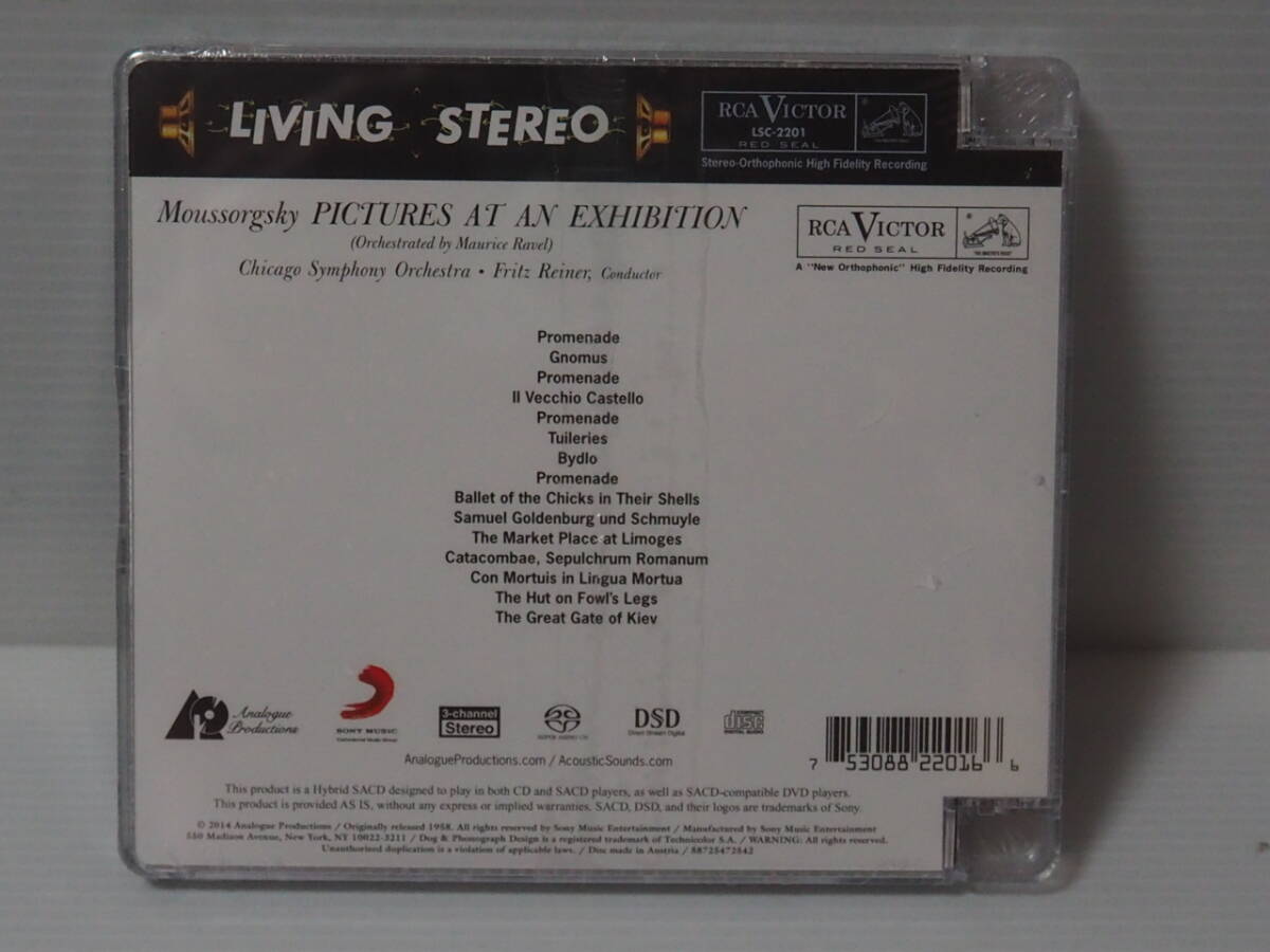 【高音質盤SACD】MOUSSORGSKY・RAVEL・PICTURES AT AN EXHIBITION-CSO,REINER ハイブリッド　 (Analogue Productions製）_画像2