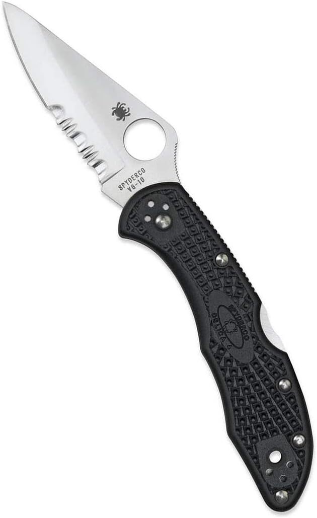 アウトドアナイフ 日本製 C11PSBK スパイダルコ デリカ 4 ブラック 半波刃 Spyderco Delica 4 フィッシング サバイバルナイフ_画像1