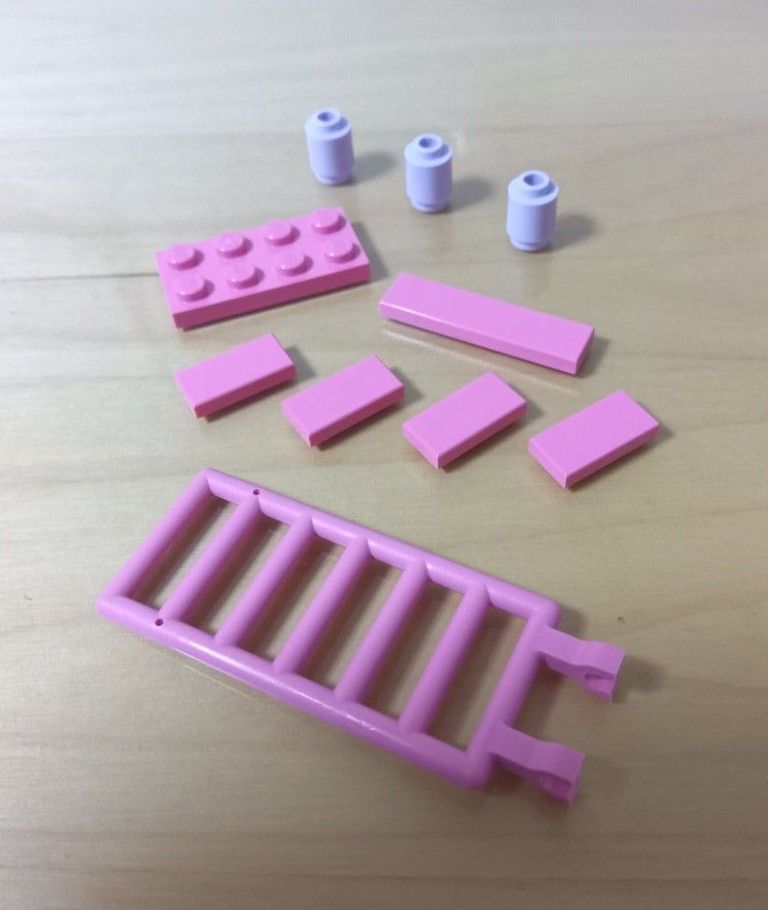 レゴ　パーツ詰め合わせ(J)【LEGO正規品】中古品　ピンク&薄紫色　プレート　タイル　はしご