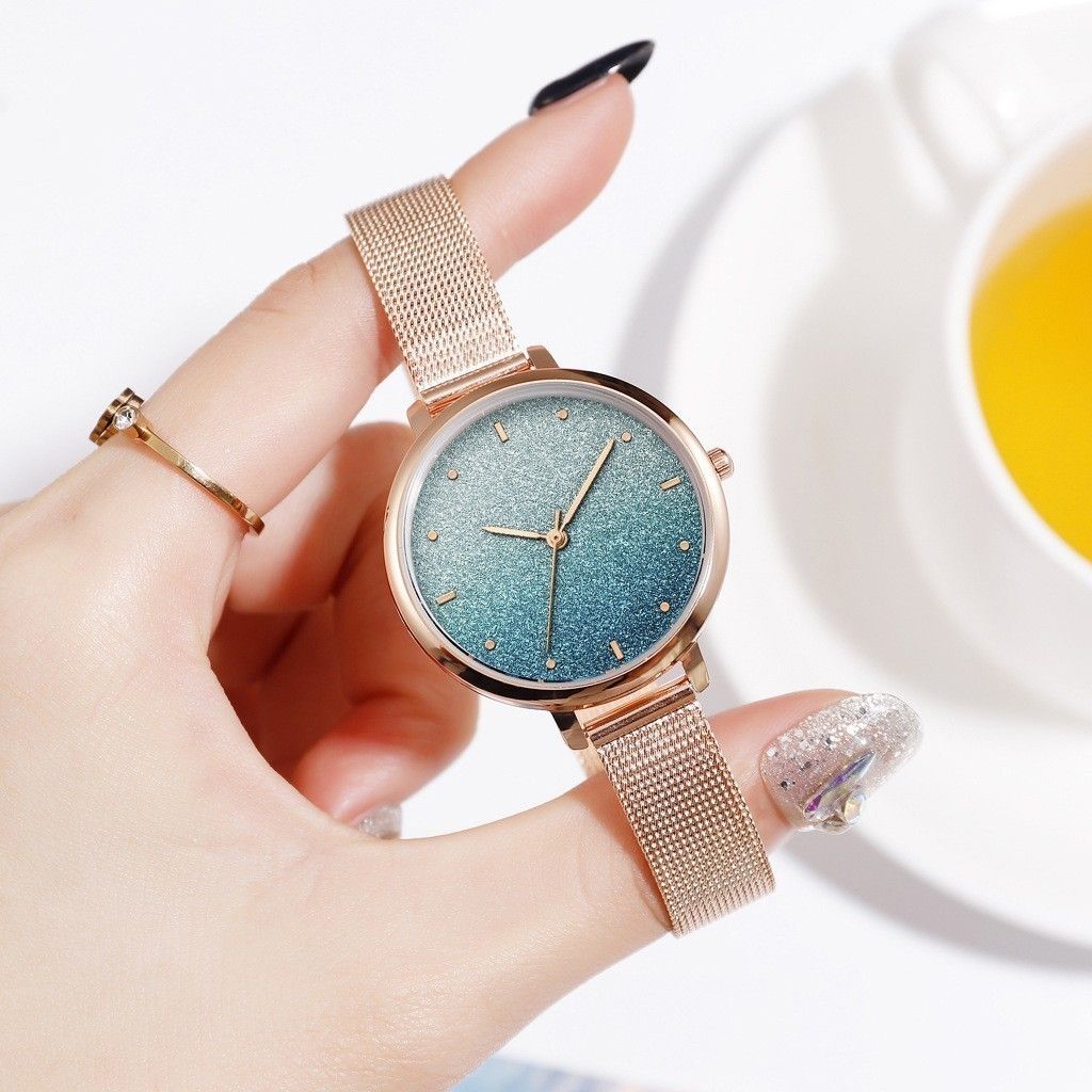 【新品】腕時計 レディース  ウォッチ 韓国 大人気 ブルーゴールドキラキラ