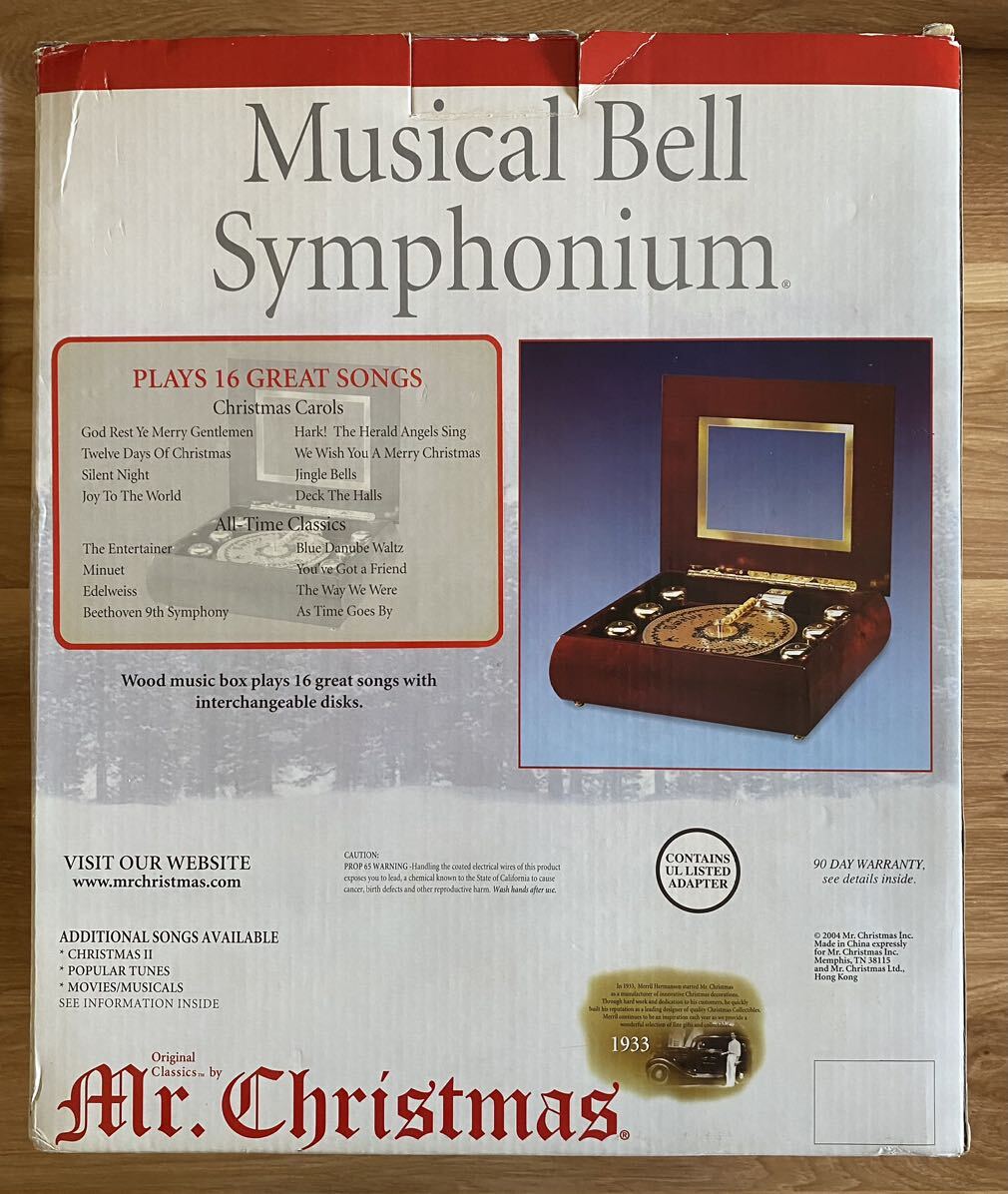 【レア】動作確認済　Mr.Christmas　ミスタークリスマス　「Musical Bell Symphonium」6ベル　ディスク16枚　オルゴール 箱付 現状品_画像2