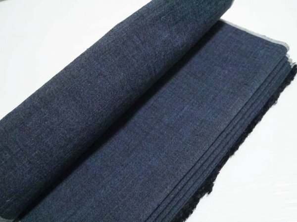 [KIRUKIRU] новый старый товар [ Special игрок тканый шёлк из Юки ] ансамбль кимоно ткань king-size натуральный шелк еще . узор. темно-синий земля . одежда кройка и шитье японской одежды старый ткань ткань материал переделка 