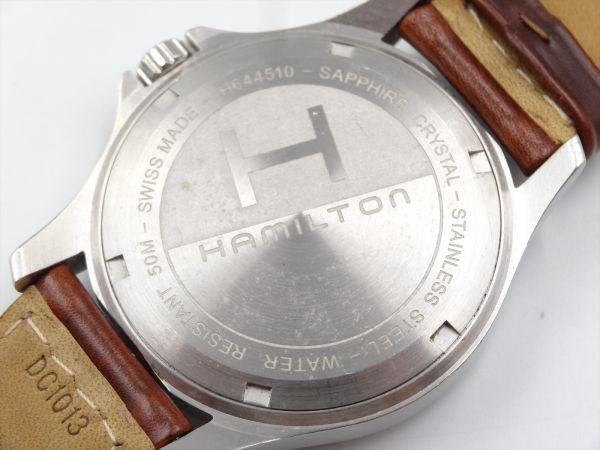 19199Ae HAMILTON ハミルトン 稼動品 H644510 カーキキング デイデイト メンズ 時計 クオーツ ケース40mmの画像5