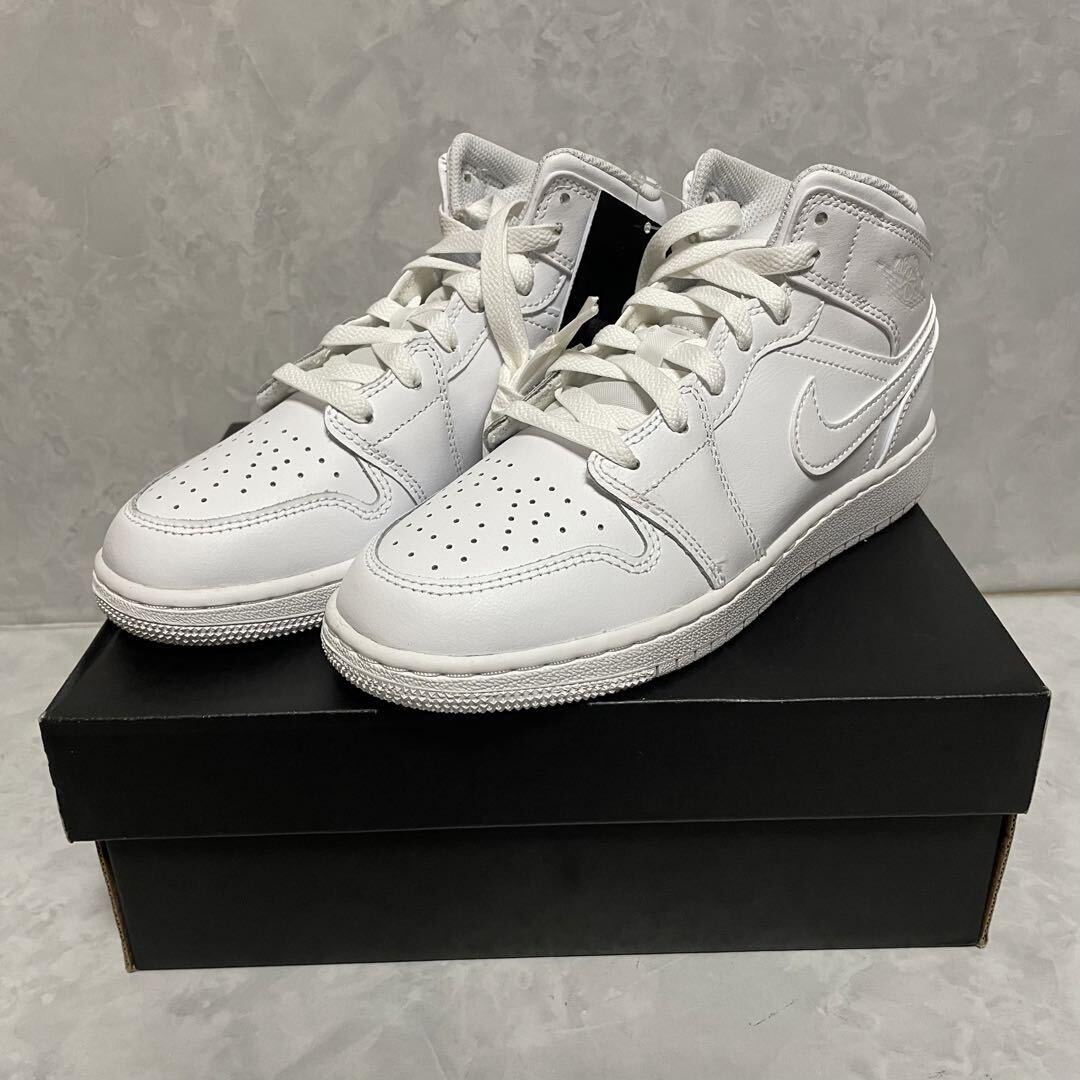 Nike GS Air Jordan 1 Mid White 23.5cm