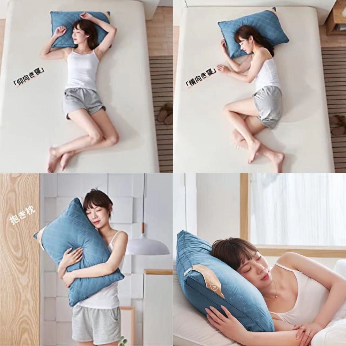 枕 まくら 高級ホテル仕様 高反発枕 横向き対応 丸洗い可能 立体構造グレー（63*43*20cm） 安眠枕 快眠枕