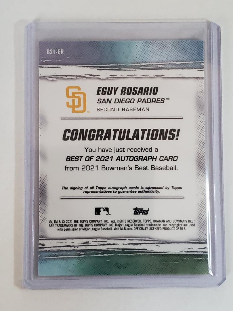 2021 BOWMANS BEST EGUY ROSARIO 直書き 直筆サインカード　ON CARD AUTO _画像2